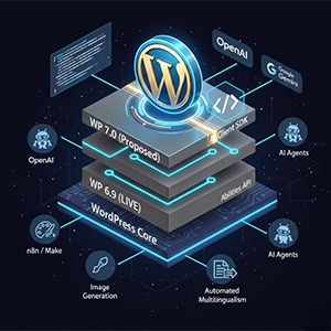 Visualisierung der WordPress KI-Architektur mit Abilities API und AI Client